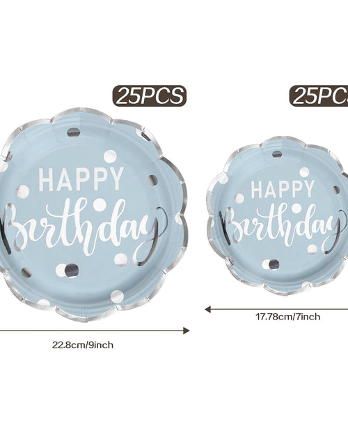 Load image into Gallery viewer, LeZakaa Birthday Paper Plates Set 50pcs 7 &amp; 9 Inch Happy Birthday Balloon
