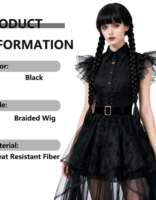 Load image into Gallery viewer, Ccfurwo Braided Black Wig Gothic Costume Women Cute Soft Black CC050BK
