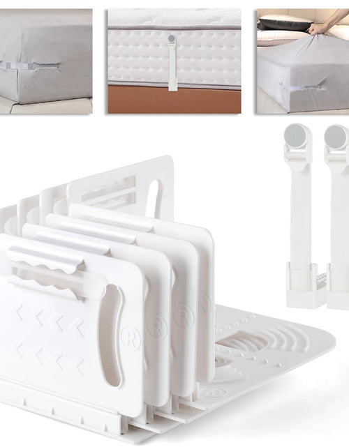 Load image into Gallery viewer, Moskiboly Upgraded Lock Bed Sheet Holders with Center Clips White Standard
