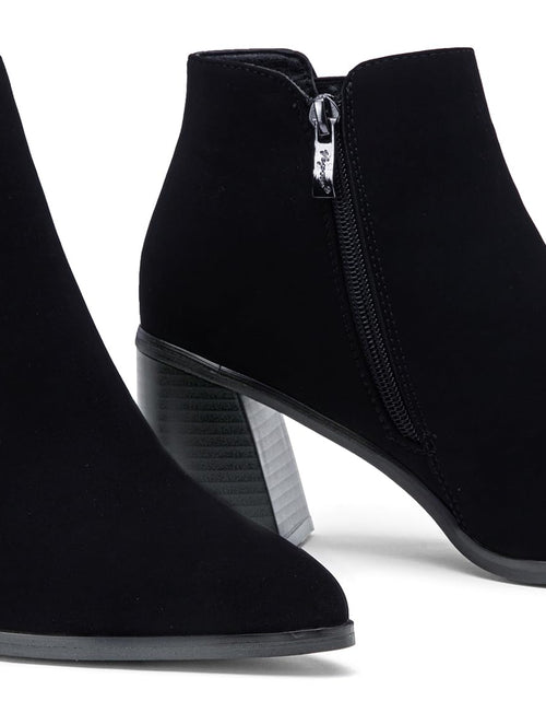 Load image into Gallery viewer, Vepose Women's Ankle Booties Pointed Toe Block Heel Blacknubuck Size 10
