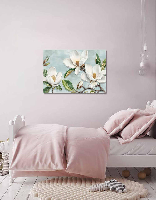 Load image into Gallery viewer, Prime Leader Vintage Framed Canvas Art White Magnolia Flower 12x18
