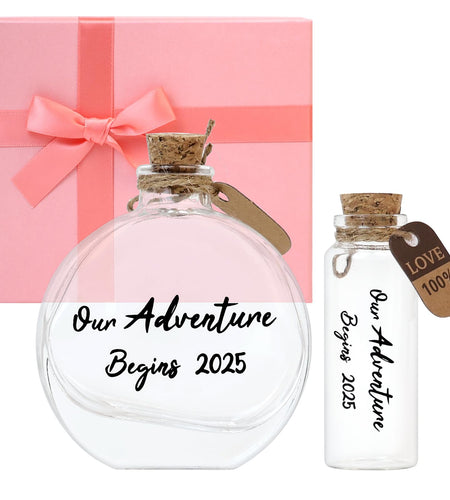 muchly 2 Pcs Honeymoon Sand Keepsake Jar Our Adventure Begins 2025 Heart