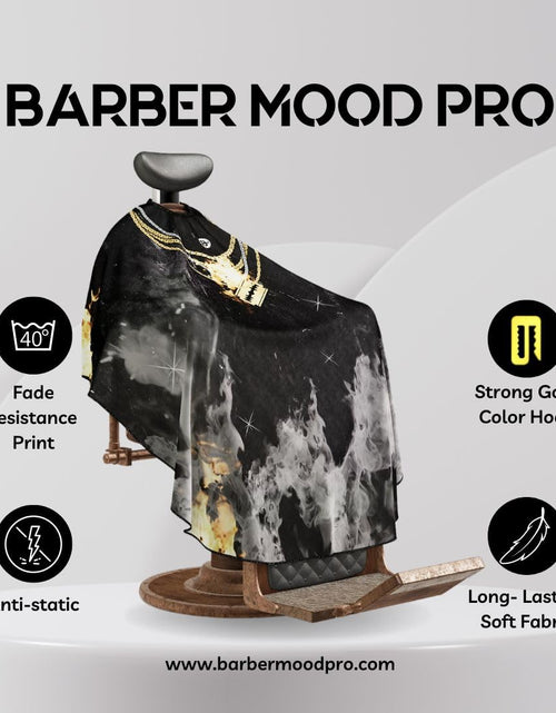 Load image into Gallery viewer, BM BARBER MOOD Professional Barber Cape Adjustable Neck Closure Gold Chain XL
