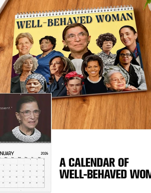 Load image into Gallery viewer, LeeJ 2026 Well-Behaved Women Wall Calendar 11x8.5 Feminist Color
