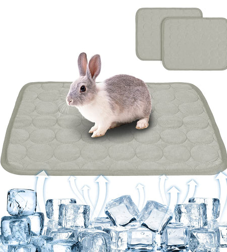 2PCS Summer Cooling Mat for Small Animals Bunny Guinea Pig 15.8x11.8 Grey