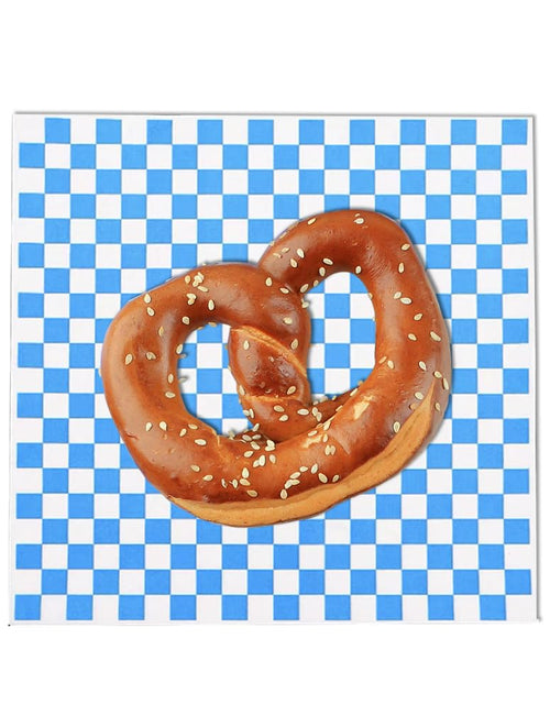 Load image into Gallery viewer, GotGala Oktoberfest Deli Sandwich Paper Blue White Checkered 100 Pcs
