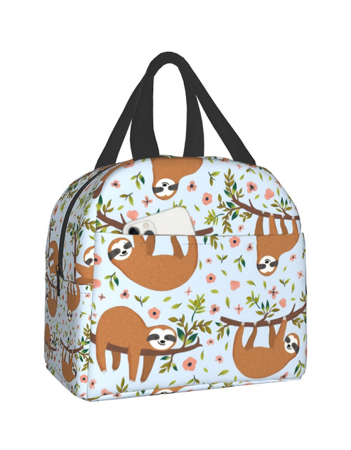Load image into Gallery viewer, Giwawa Sloth Insulated Lunch Box 8 Capacity Blue Cartoon Animal Flower Trees
