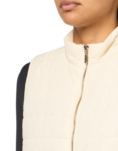 Load image into Gallery viewer, MULTIPLES Women's Plus Size Thru Collar Zip Pocket Quilted Vest, Winter White.
