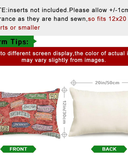 Load image into Gallery viewer, RABUSOFA Christmas Pillow Cover Red Lumbar Cushion 12x20 Inch Pack of 1

