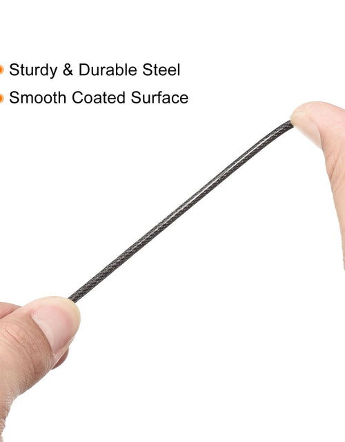 Load image into Gallery viewer, PATIKIL Security Steel Cable 2.5mm x 1.5m Black Double Loop 2 Pack
