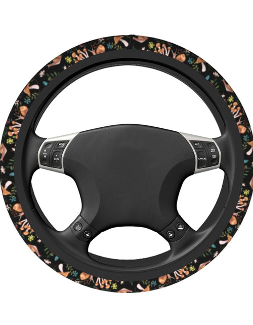 Load image into Gallery viewer, MINIOZE Mushroom Vintage Steering Wheel Cover 15 Inch Neoprene Black 1pc
