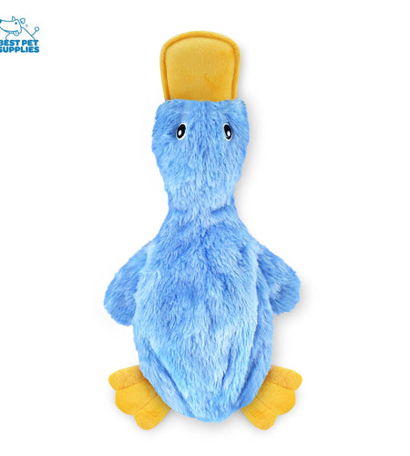 Best Pet Supplies Interactive Squeaky Dog Chew Toy Crinkle Duck Blue Large