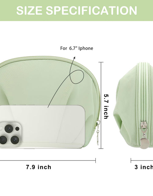 Load image into Gallery viewer, E-Tree Makeup Bag Half Moon Cosmetic Pouch Travel Toiletry Organizer Green
