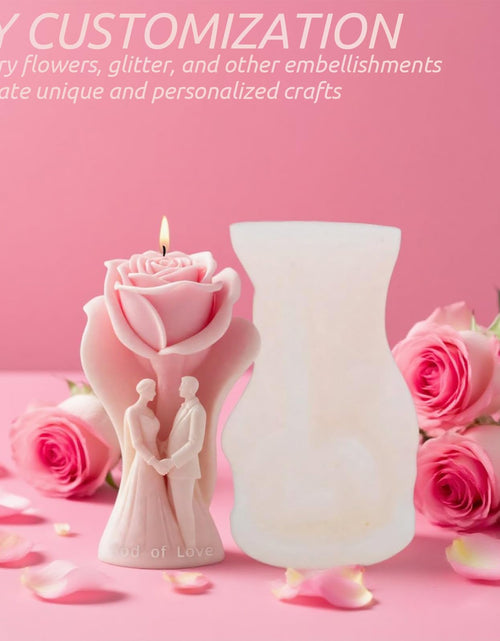 Load image into Gallery viewer, Couple Candle Silicone Mold Wax Melt Epoxy Resin Rose Soap DIY Craft
