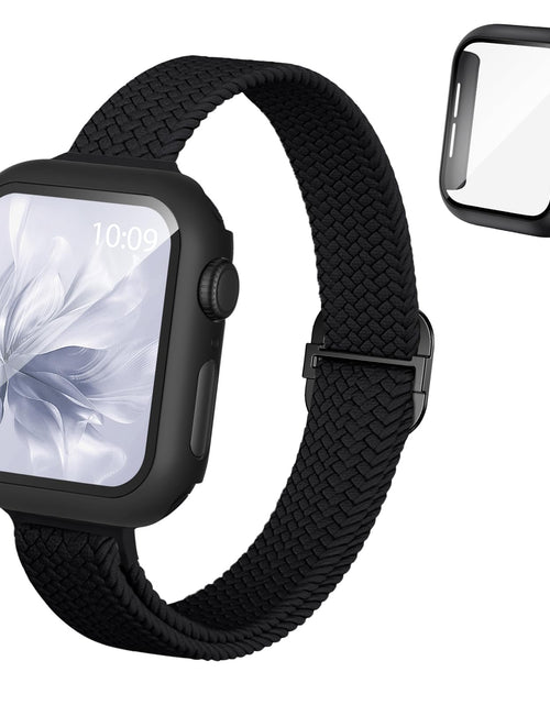Load image into Gallery viewer, Butifacion Slim Braided Nylon Band Case for Apple Watch 40-46mm Black
