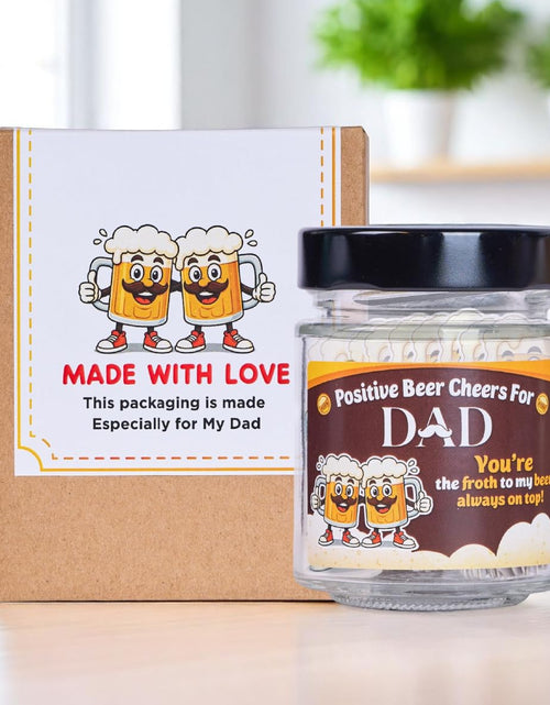 Load image into Gallery viewer, SOLMAY Funny Beer Cheers Gift Jar with 60 Uplifting Messages for Dad 0.5
