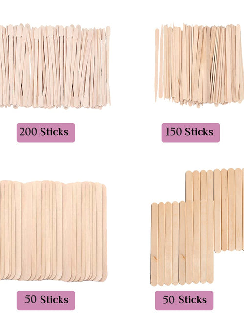 Load image into Gallery viewer, Mibly 500 Pcs Wooden Wax Sticks Assorted Applicator Spatulas for Body Face Legs
