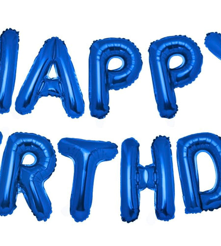 PIGETALE 16in Royal Blue Happy Birthday Balloon Banner 13pcs Aluminum