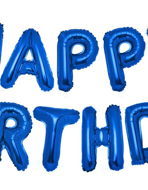 Load image into Gallery viewer, PIGETALE 16in Royal Blue Happy Birthday Balloon Banner 13pcs Aluminum
