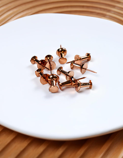 Load image into Gallery viewer, Bomeirc Rose Gold Push Pins 100pcs Double Headed Decorative Tacks with Box
