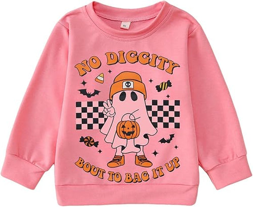 Load image into Gallery viewer, KEKEMI Halloween Toddler Crewneck Sweatshirt Pumpkin Ghost Pink Size 2-3T
