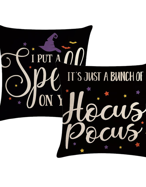 Load image into Gallery viewer, 7COLORROOM Halloween Pillow Covers Set of 2 Black 18x18in Polyester
