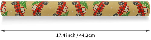 Load image into Gallery viewer, CAMKUZON Kraft Christmas Wrapping Paper Roll Vintage Red Black Plaid 17.4 Inch

