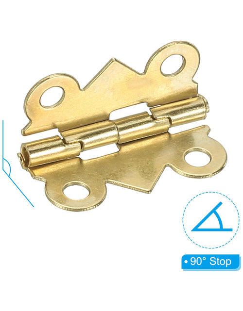 Load image into Gallery viewer, PATIKIL Jewelry Box Hinges 3/4 Inch 8 Pack Gold with Screws Butterfly
