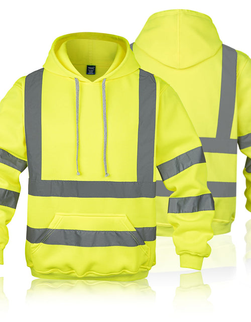 Load image into Gallery viewer, RadiantGear Hi-Vis Safety Hoodie Class 3 Reflective Yellow Size M
