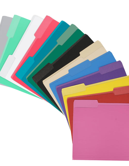 Load image into Gallery viewer, pmybupo 18-Pack Black Letter Size File Folders 1/3 Cut Tab Paper
