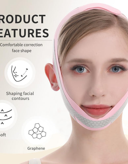 Load image into Gallery viewer, CGYISOL Graphene V Line Lifting Mask Adjustable Double Chin Reducer Pink
