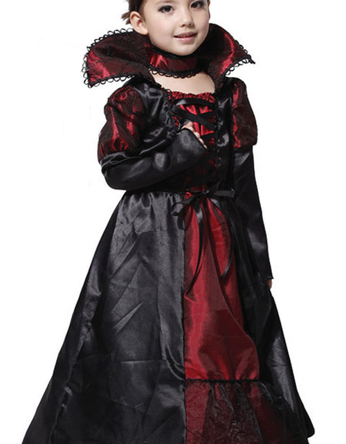 Load image into Gallery viewer, DNQCOS Girls Gothic Vampire Vampiress Dress Costume Black Size 4-6 Years
