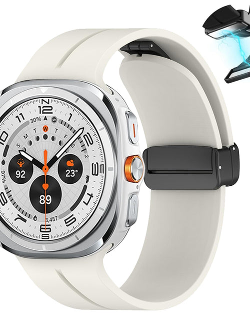 Load image into Gallery viewer, GOLDTOLUCK Samsung Galaxy Watch 7 Ultra 47mm Silicone Sport Band Cream Size 47mm
