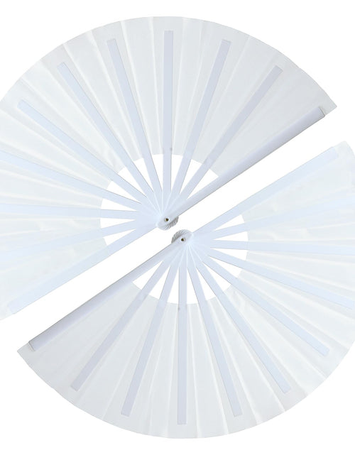 Load image into Gallery viewer, GeGeYa 13inch Large Rave Popping Hand Fans Foldable White 2 Packs
