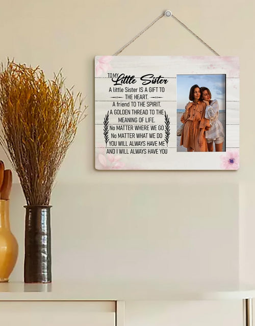 Load image into Gallery viewer, HALUOSI Little Sister Tabletop Picture Frame Plaque 10x8 White Rustic
