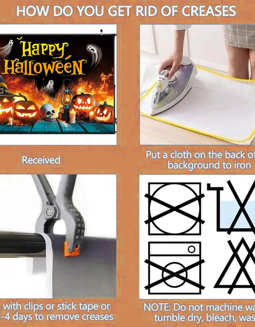 Load image into Gallery viewer, Happy Halloween Backdrop Ghost Pumpkin Flame Haunted House Party Banner 6x4FT
