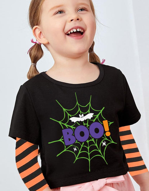 Load image into Gallery viewer, XFSJGNA Toddler Halloween Raglan Long Sleeve Shirt Boo Bat Black Size 5T

