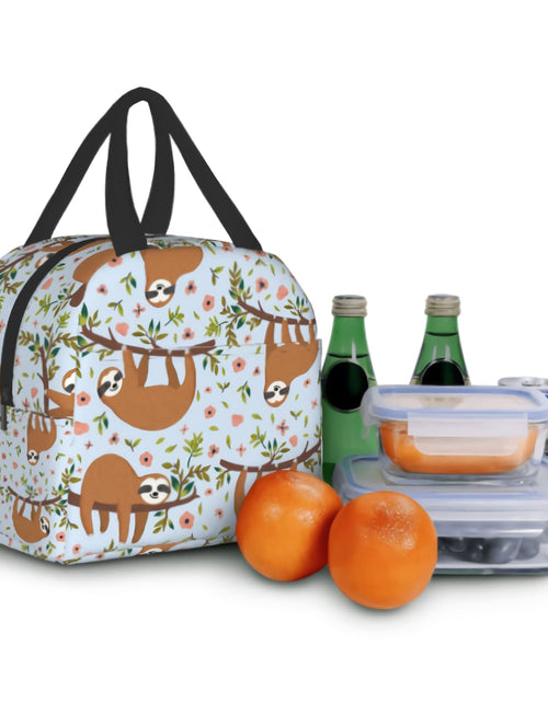 Load image into Gallery viewer, Giwawa Sloth Insulated Lunch Box 8 Capacity Blue Cartoon Animal Flower Trees
