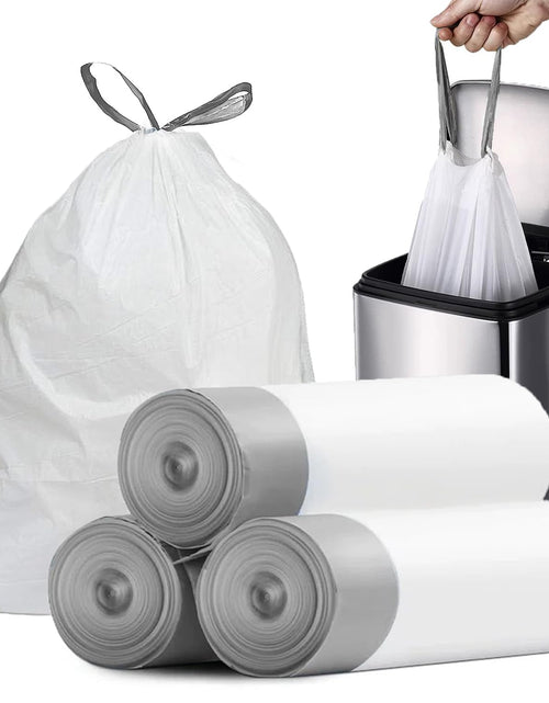 Load image into Gallery viewer, PACCOLYN Small Trash Bags 4 Gallon Drawstring 57 Count Unscented White

