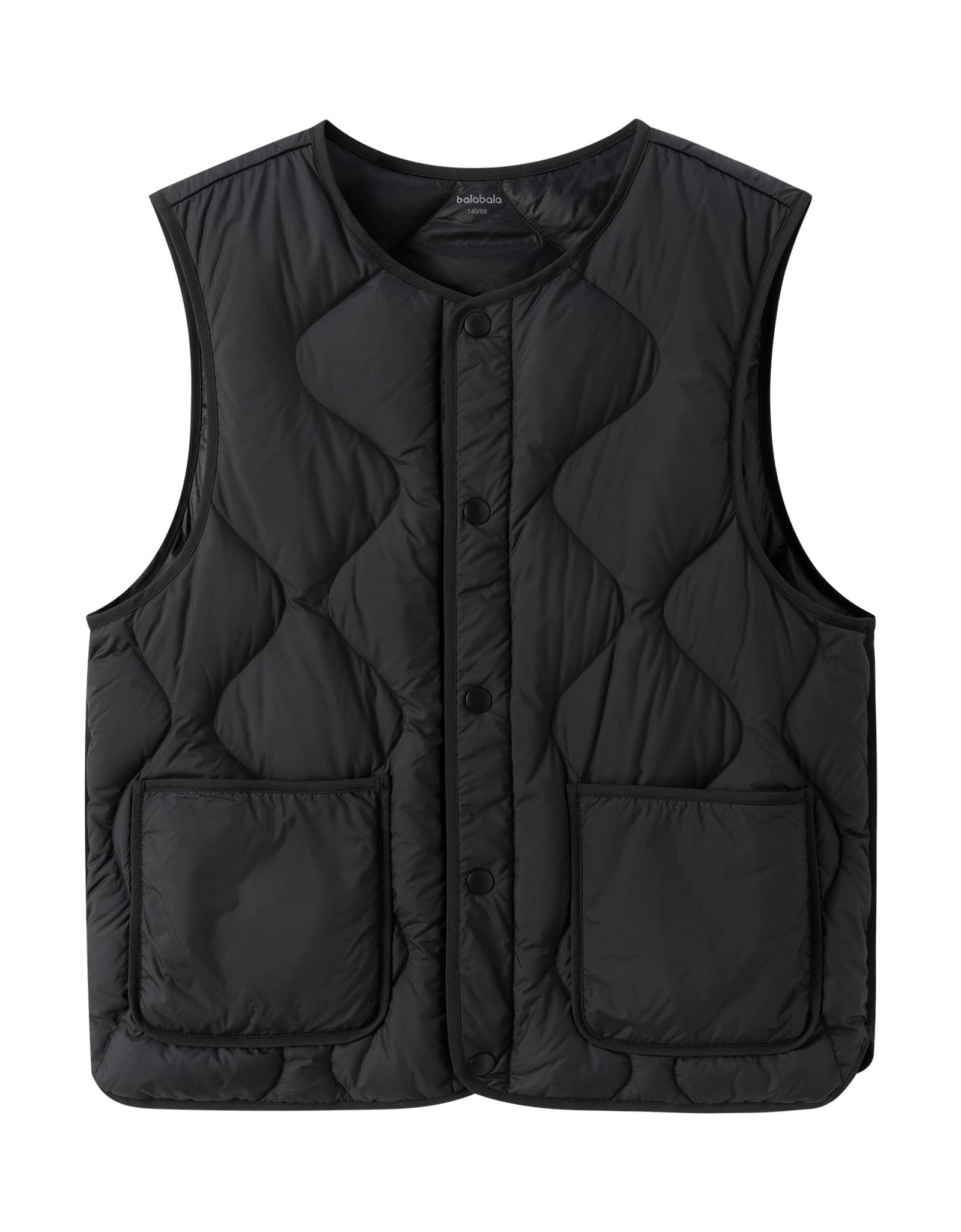 Balabala Kids Heated Puffer Vest Windproof Sleeveless Coat Black Size 13-14Y