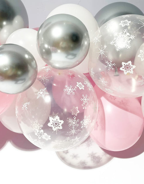 Load image into Gallery viewer, Shempeium Winter Onederland 1st Girl Banner Snowflake Pink Garland
