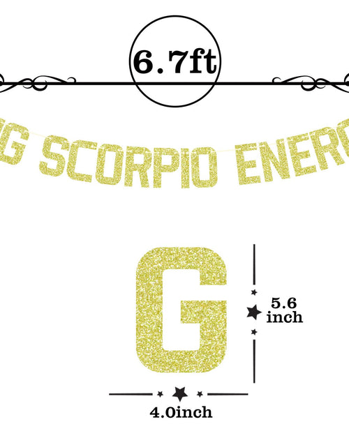Load image into Gallery viewer, Zatain Big Scorpio Energy Banner Gold Horoscope Astrology Party Decor
