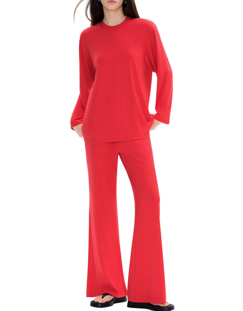 Load image into Gallery viewer, C202 Women's Two Piece Sweatsuit Tracksuit Casual Chic Scarlet Size L
