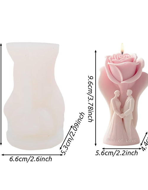 Load image into Gallery viewer, Couple Candle Silicone Mold Wax Melt Epoxy Resin Rose Soap DIY Craft
