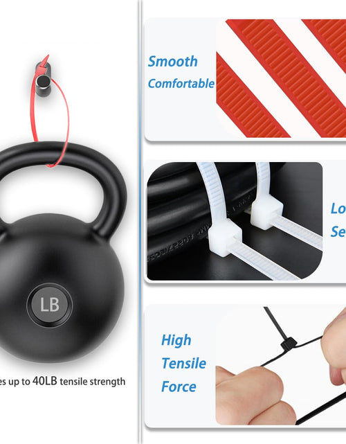 Load image into Gallery viewer, Aroono 500pcs 4in Red Nylon Zip Ties 40lb Strength UV Resistant
