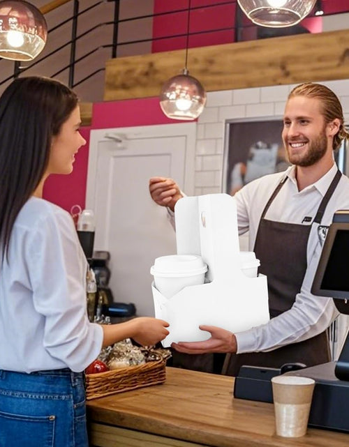 Load image into Gallery viewer, Bodaon 2 Cup Drink Carrier with Handle, 15 Pcs Kraft Paper Disposable
