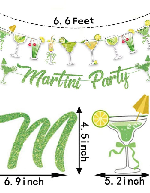 Load image into Gallery viewer, NOFEZA Martini Party Banner Green Mojito Martini Garland Art Deco

