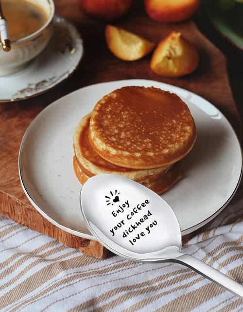 Load image into Gallery viewer, MXXGMYJ Funny Coffee Spoon I Love You Gift Silver for Men Couples Xmas
