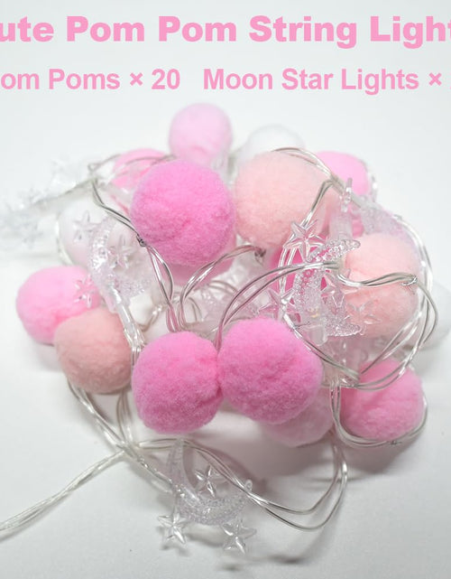 Load image into Gallery viewer, ChiRee Indoor String Lights 6.56ft 20 LED Battery Operated Warm White Pom Poms
