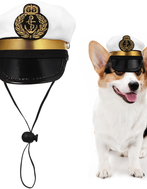 Load image into Gallery viewer, BESPORTBLE Small Dog Captain Sailor Hat Marine Admiral Costume Black
